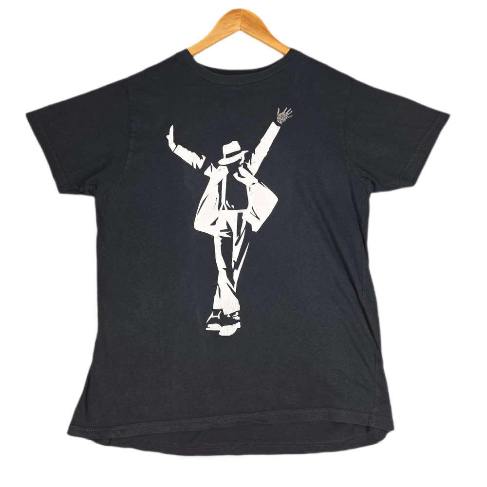 MICHAEL JACKSON Y2K CHANGES WOMEN'S SIZE L “GLITTER GLOVE” SILHOUETTE T‑SHIRT